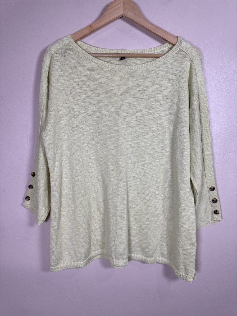 Talbots Womens Knit Sweater Lightweight Knit Cotton Coastal Boat Neck L